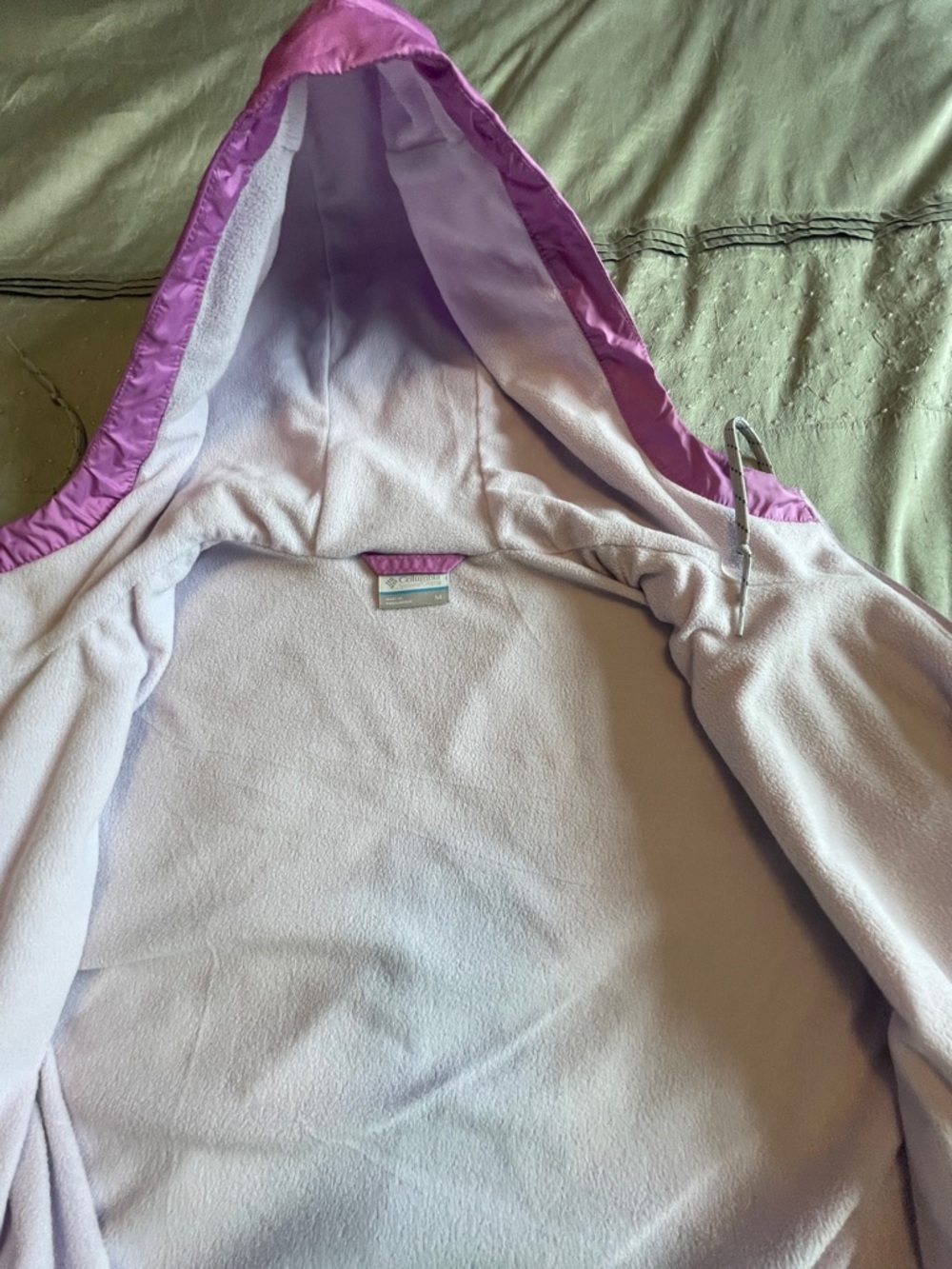 Columbia Women's Lilac & Pink Hooded Lined Windbreaker Jacket size M - Picture 7 of 11